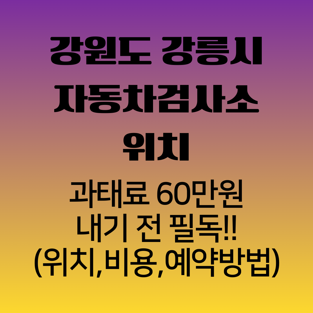 강원도강릉시자동차검사소위치