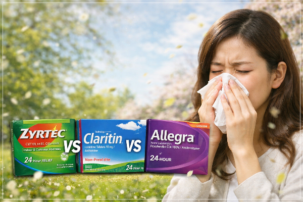 미국 봄철 알러지 증상과 Zyrtec Claritin Allegra 약 비교 이미지