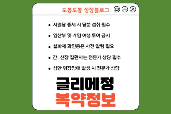 글리메정 복약 정보 참고 이미지