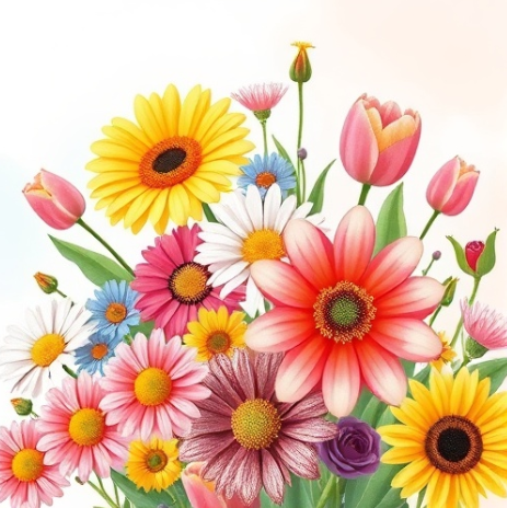 다채로운 색상의 꽃들