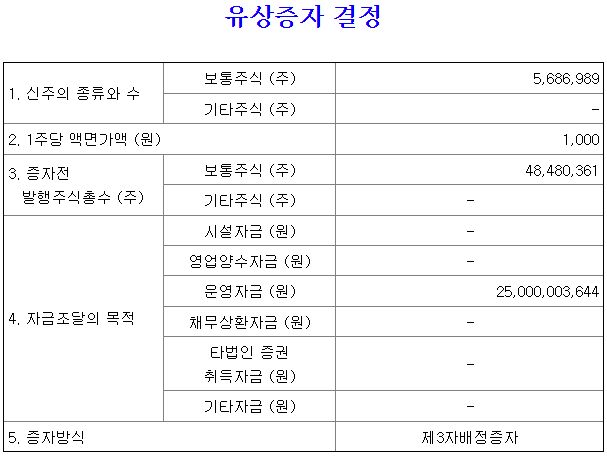 제3자배정 유상증자 