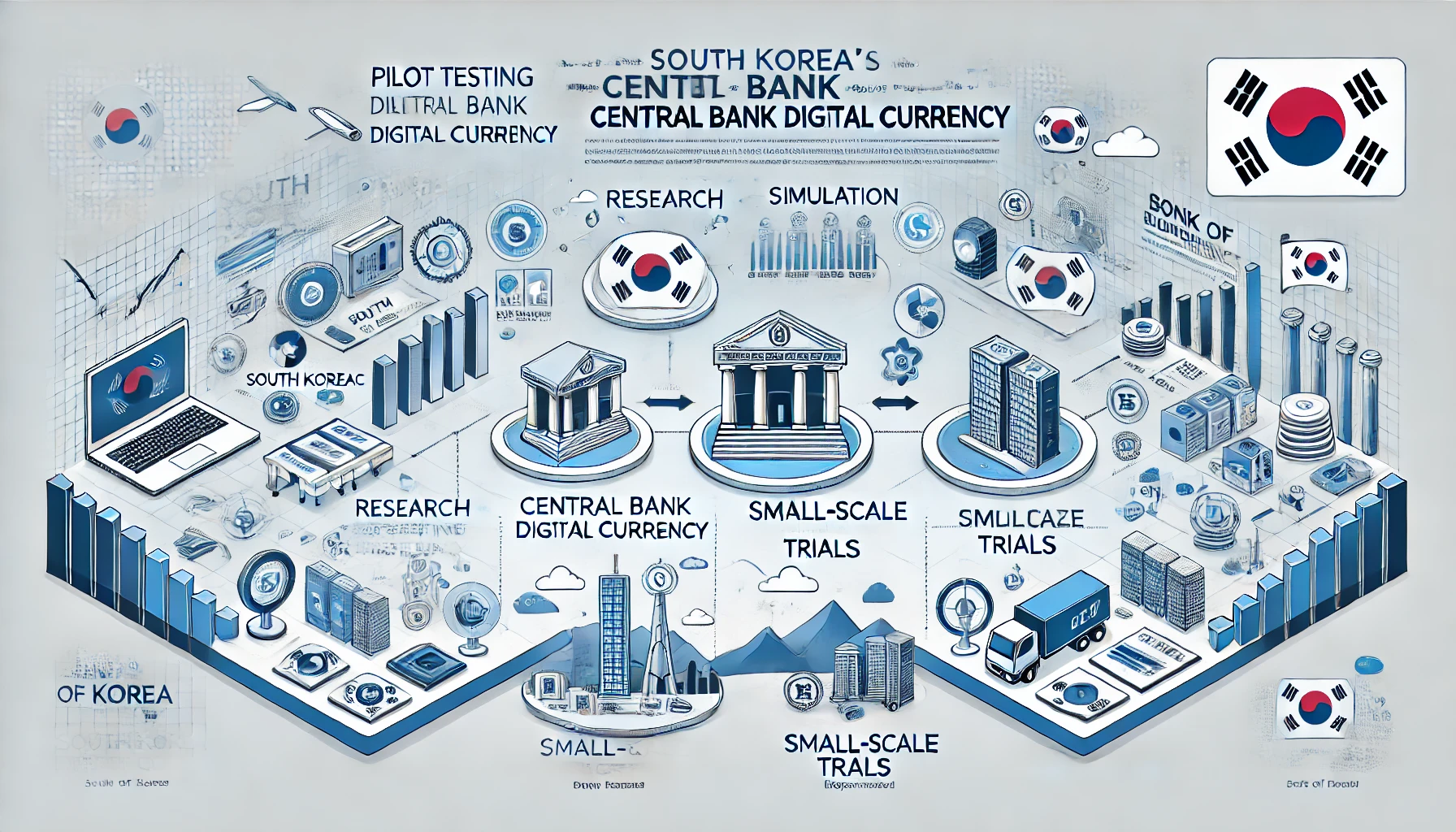 한국은행 디지털 원화 시범 사업 진행 단계 및 프로세스