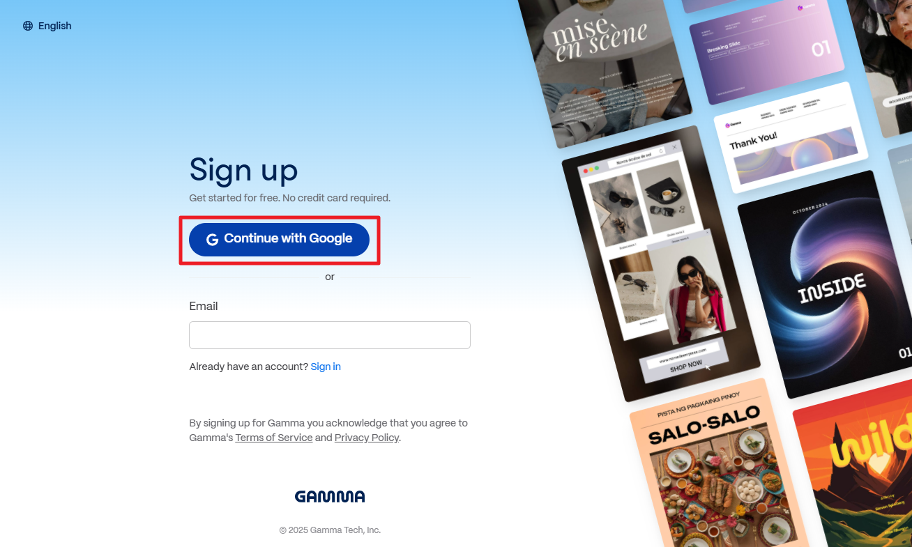 구글 계정으로 계속하기 화면