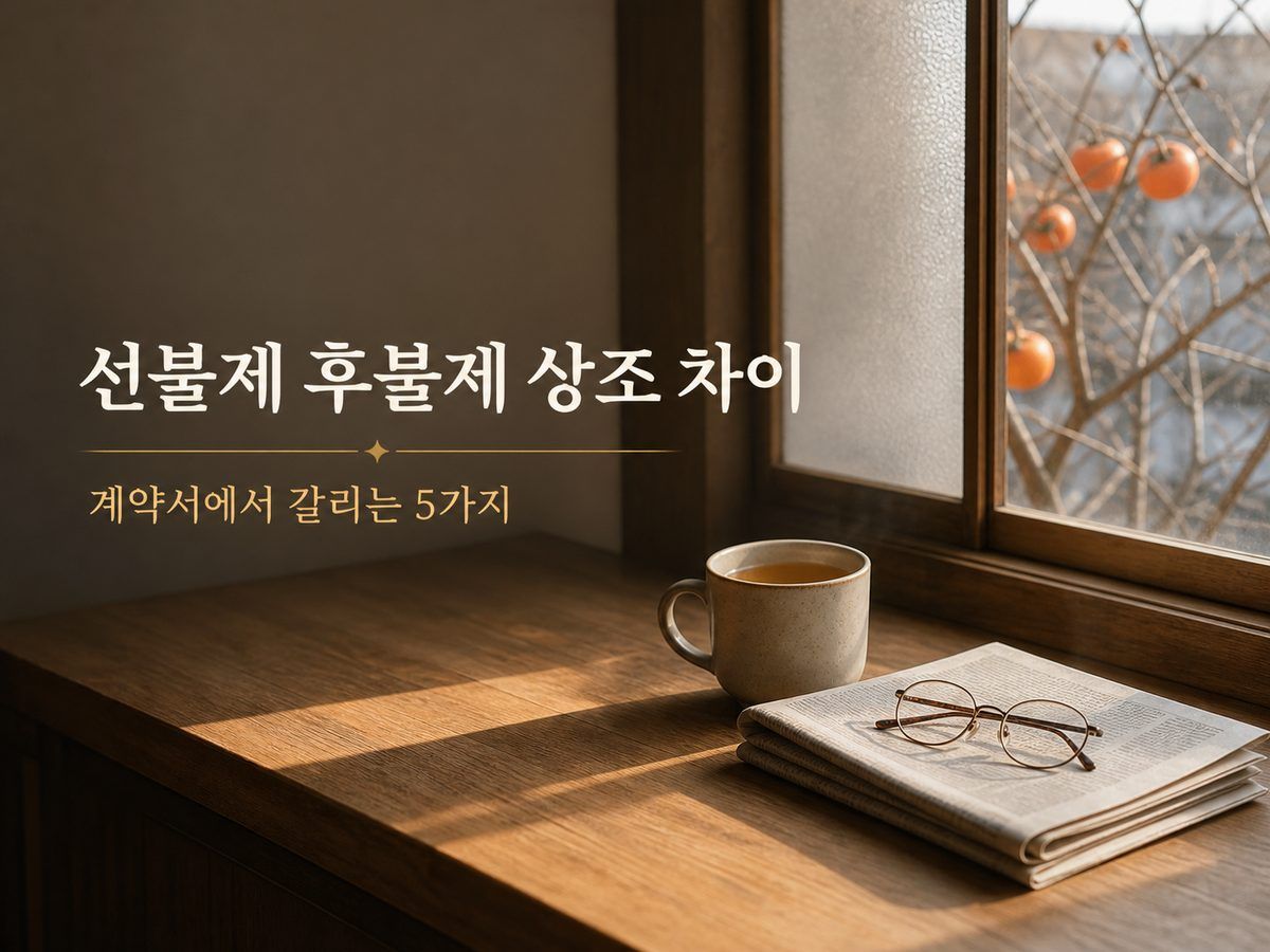 선불제 후불제 상조 차이, 계약서에서 갈리는 5가지