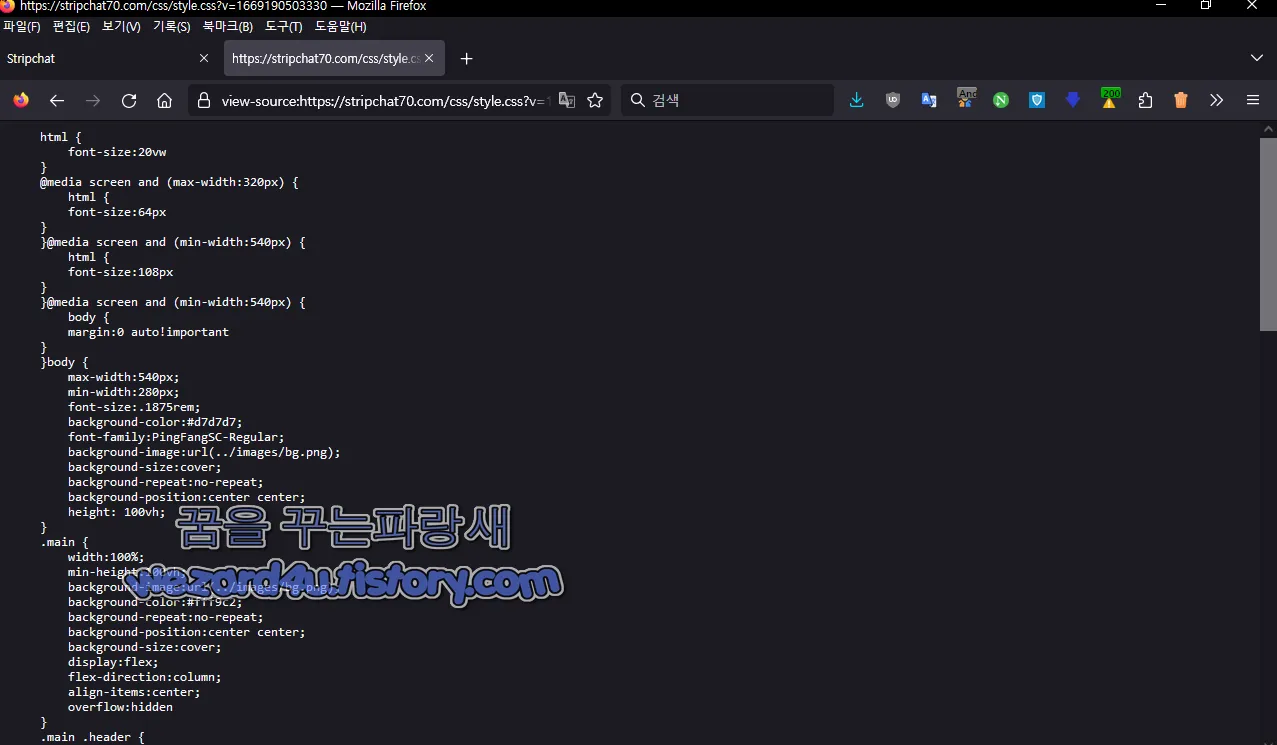 피싱 사이트 CSS 내용