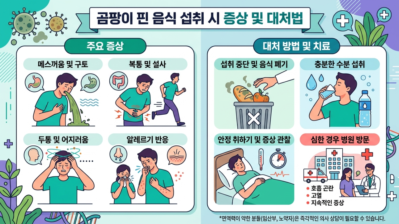곰팡이 핀 음식 먹었을 때 증상과 대처법