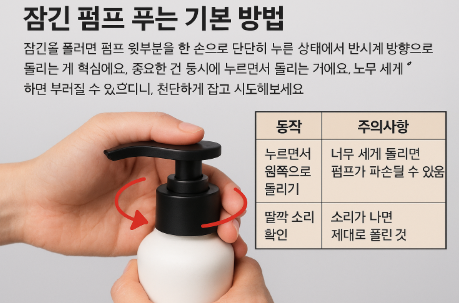 잠긴 펌프 푸는 기본 방법