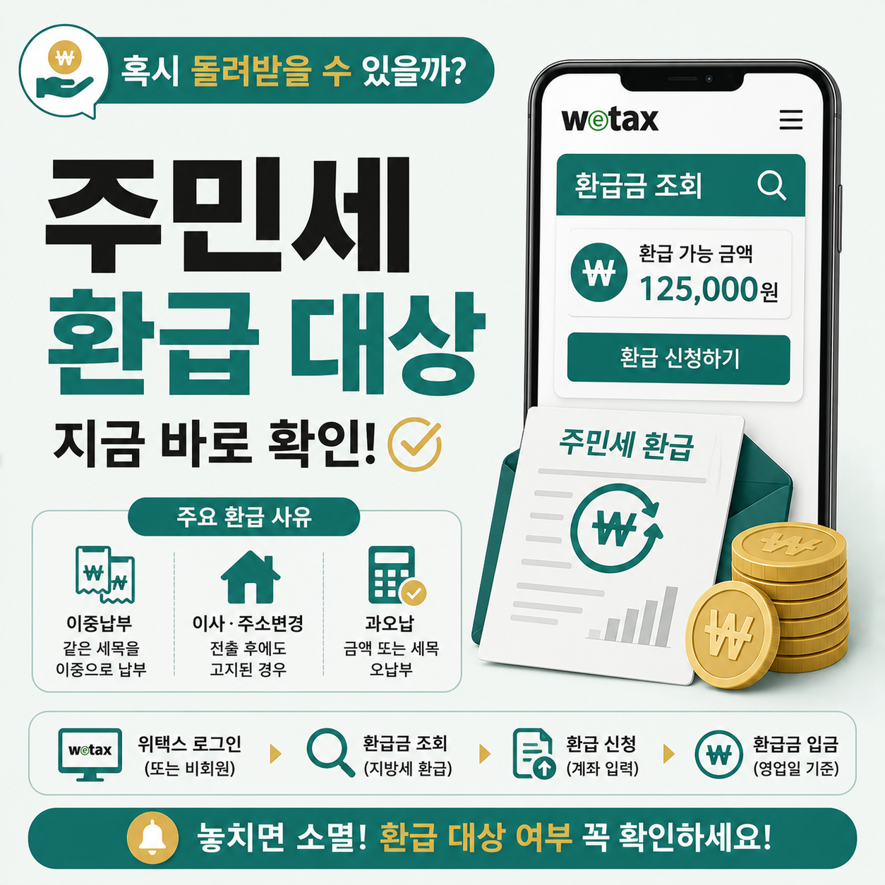 주민세 환급 대상 확인하는 방법 안내 이미지
