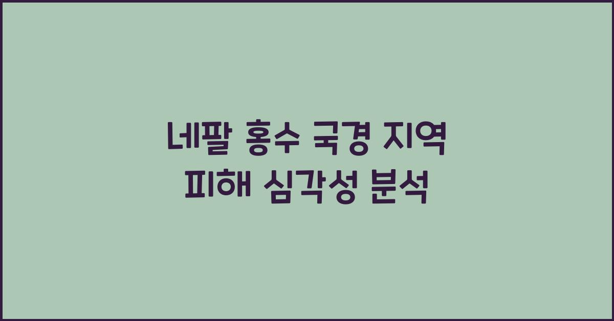 네팔 홍수 국경 지역 피해