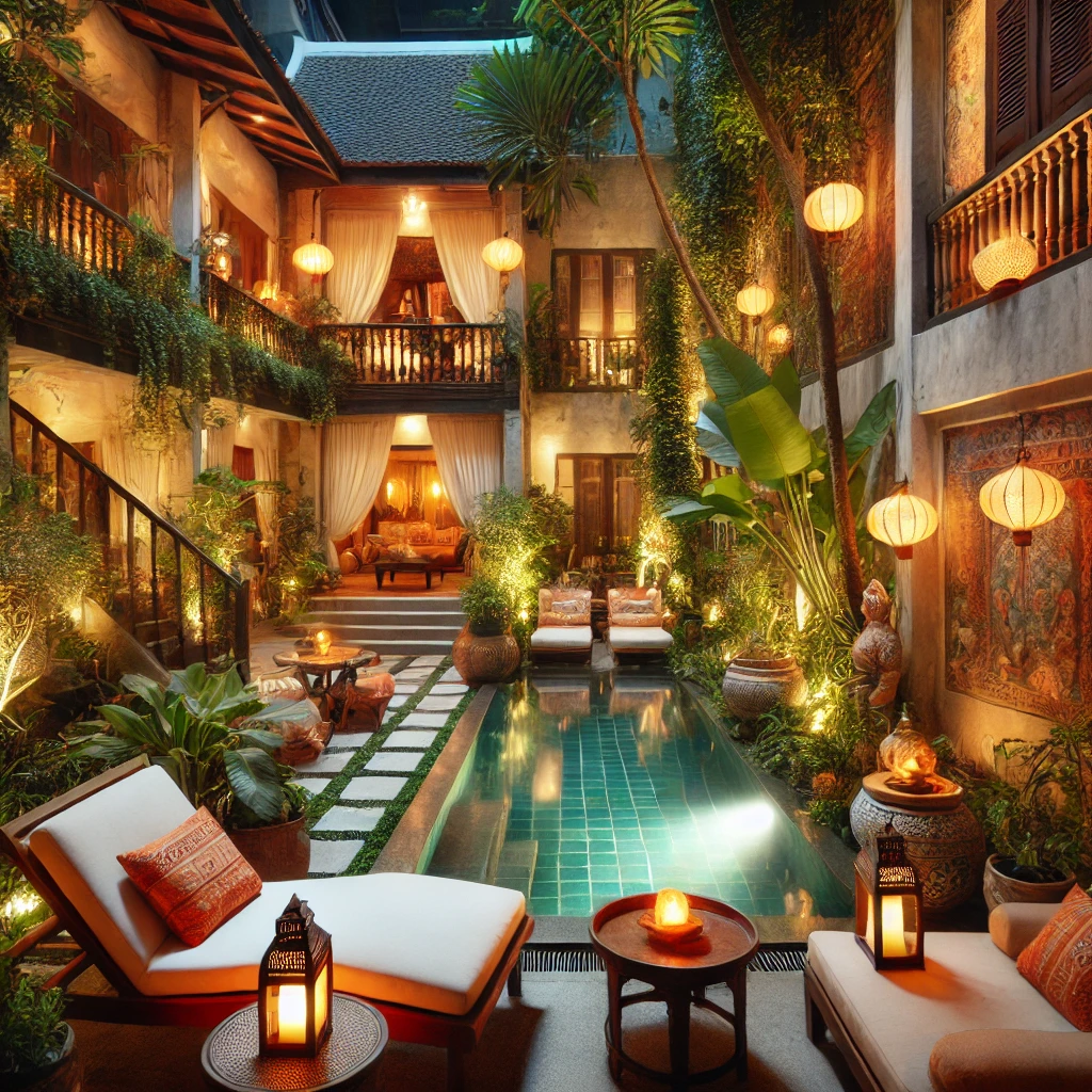 푸켓의 감성적인 부티크 호텔을 담은 고품질 이미지