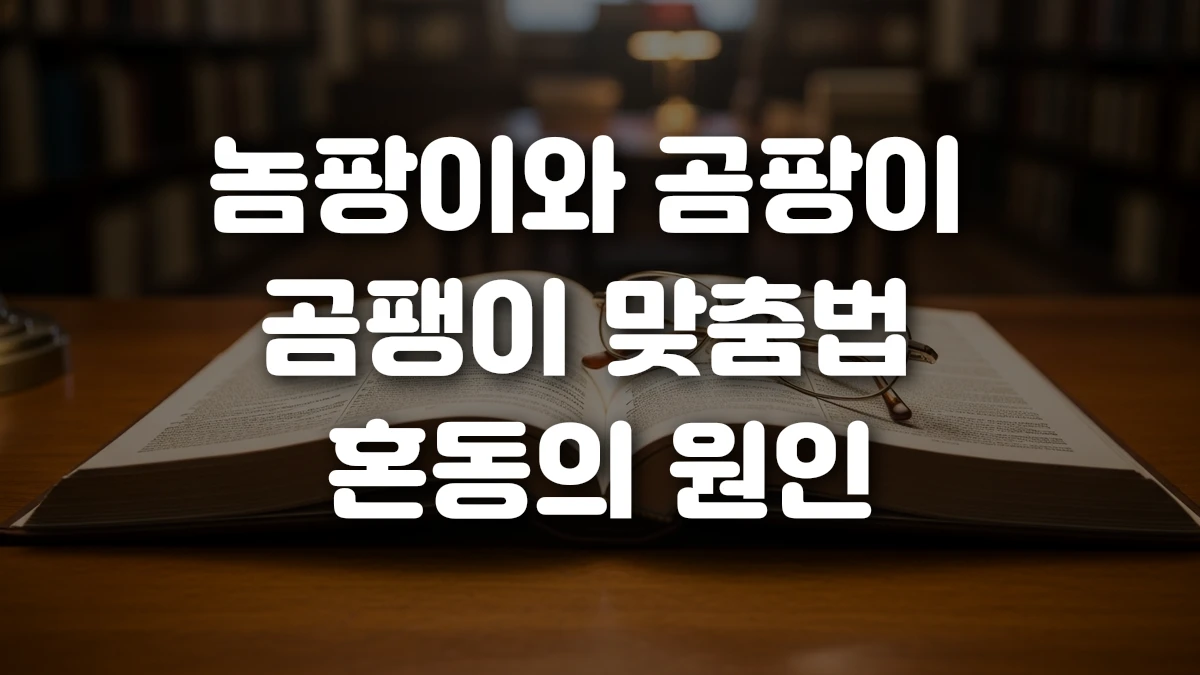 놈팡이와 곰팡이 곰팽이 맞춤법 혼동의 원인