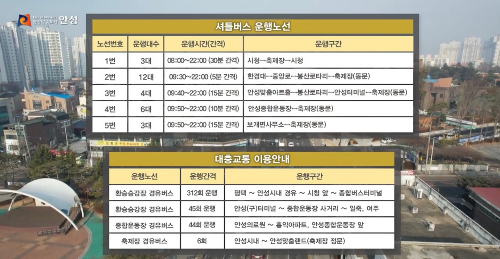 안성 바우덕이 축제 셔틀버스 운행구간