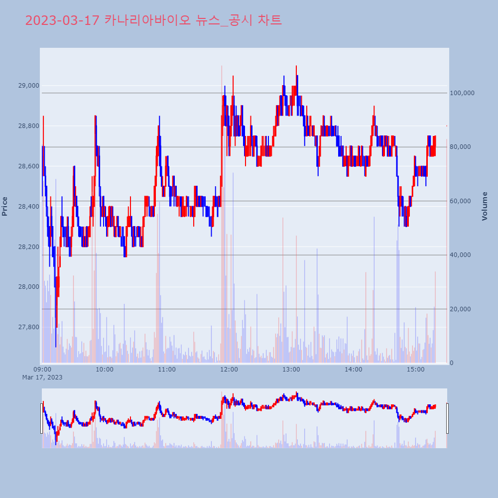 카나리아바이오_뉴스공시차트