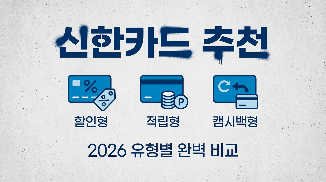 신한카드 추천 2026 총정리! 할인형&middot;적립형&middot;캐시백형 뭐가 다를까?