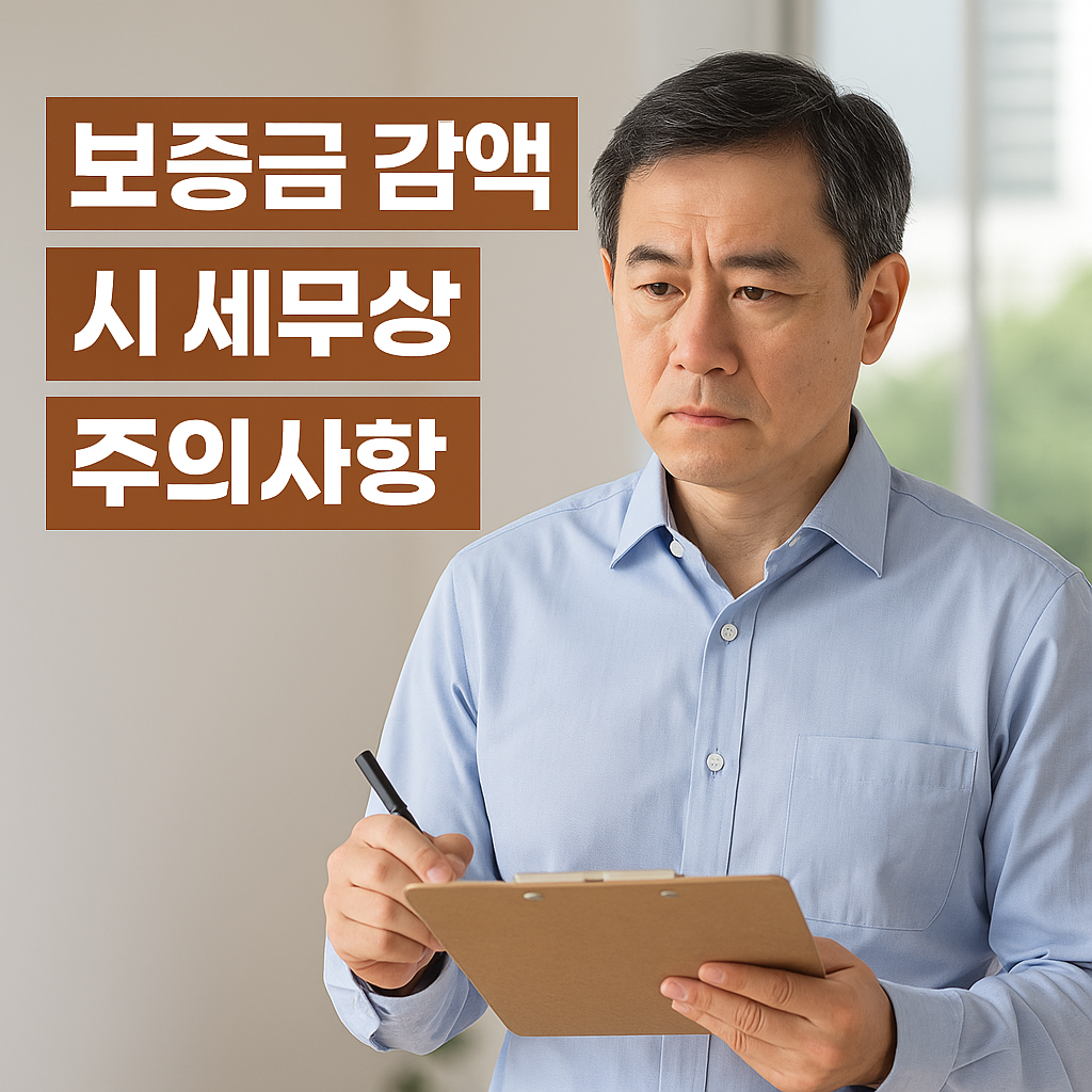 전세 보증금 감액 시 세무상 주의사항