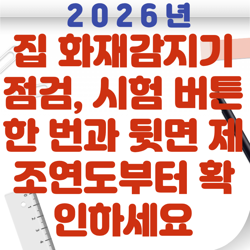 집 화재감지기 점검, 시험 버튼 한 번과 뒷면 제조연도부터 확인하세요