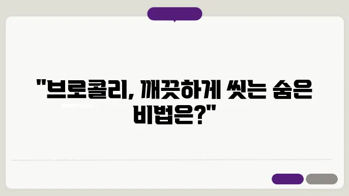 브로콜리 세척 방법