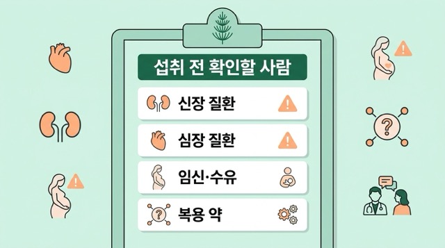 쇠뜨기 섭취 전 주의 대상