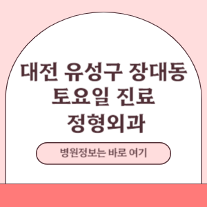 대전 유성구 장대동 토요일 정형외과 진료 병원