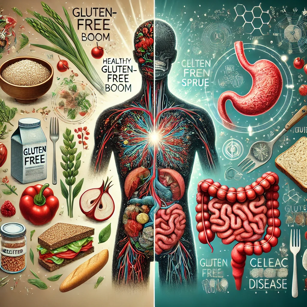 글루텐프리 붐과 실리악스프루에 대한 이미지를 나누어 표현한 것