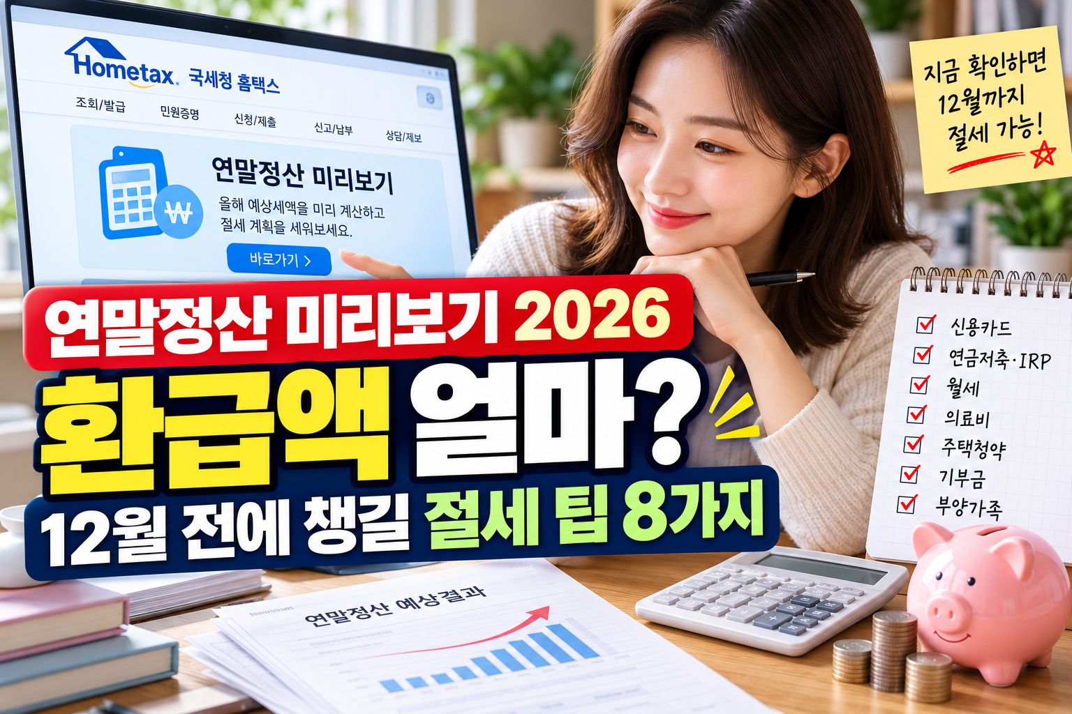 2026 연말정산 미리보기 홈택스 조회방법과 예상 환급액 확인 및 12월 절세 팁