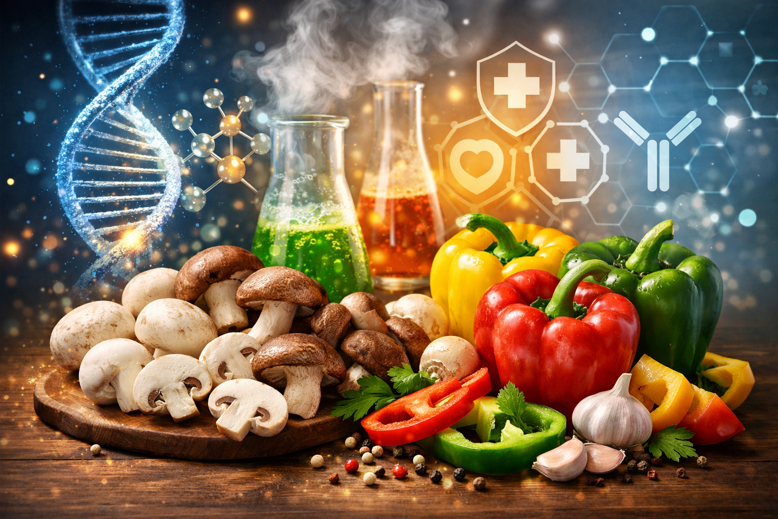 버섯과 파프리카