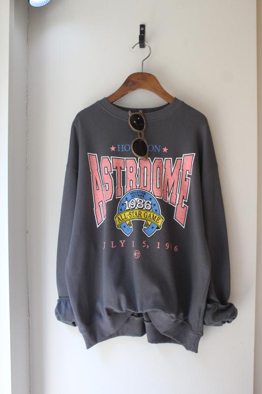 1986 빈티지 프린팅 오버핏 여자맨투맨 티셔츠