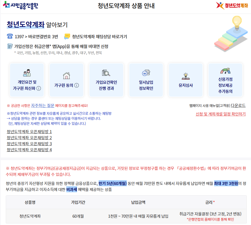 2025년 청년도약계좌 신청조건