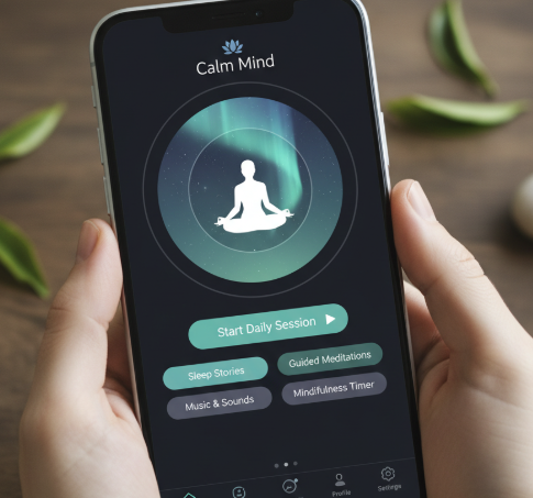 스마트폰 명상 앱 화면