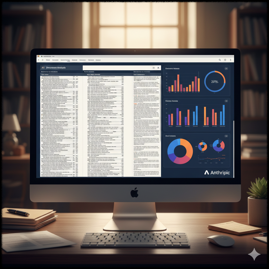 긴 문서와 연구 자료 분석에 특화된 대화형 AI 활용 모습