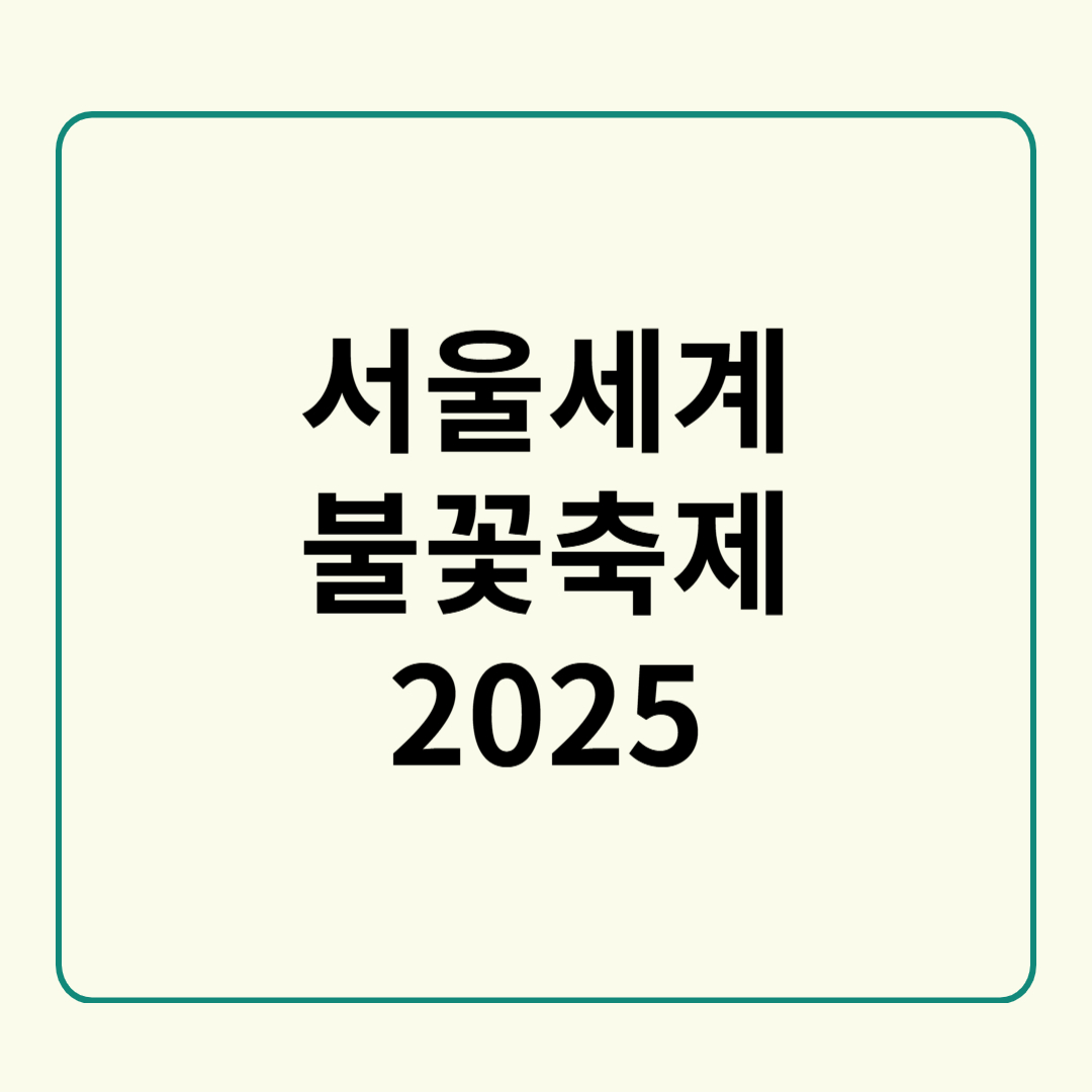 서울 세계불꽃축제 2025: 일정, 명당, 준비물 총정리!