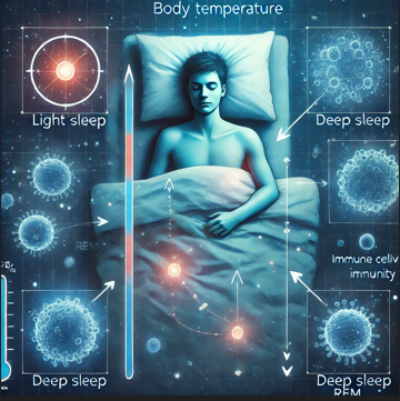 수면 중 체온변화와 면역력과의 관계와 관련된 사진