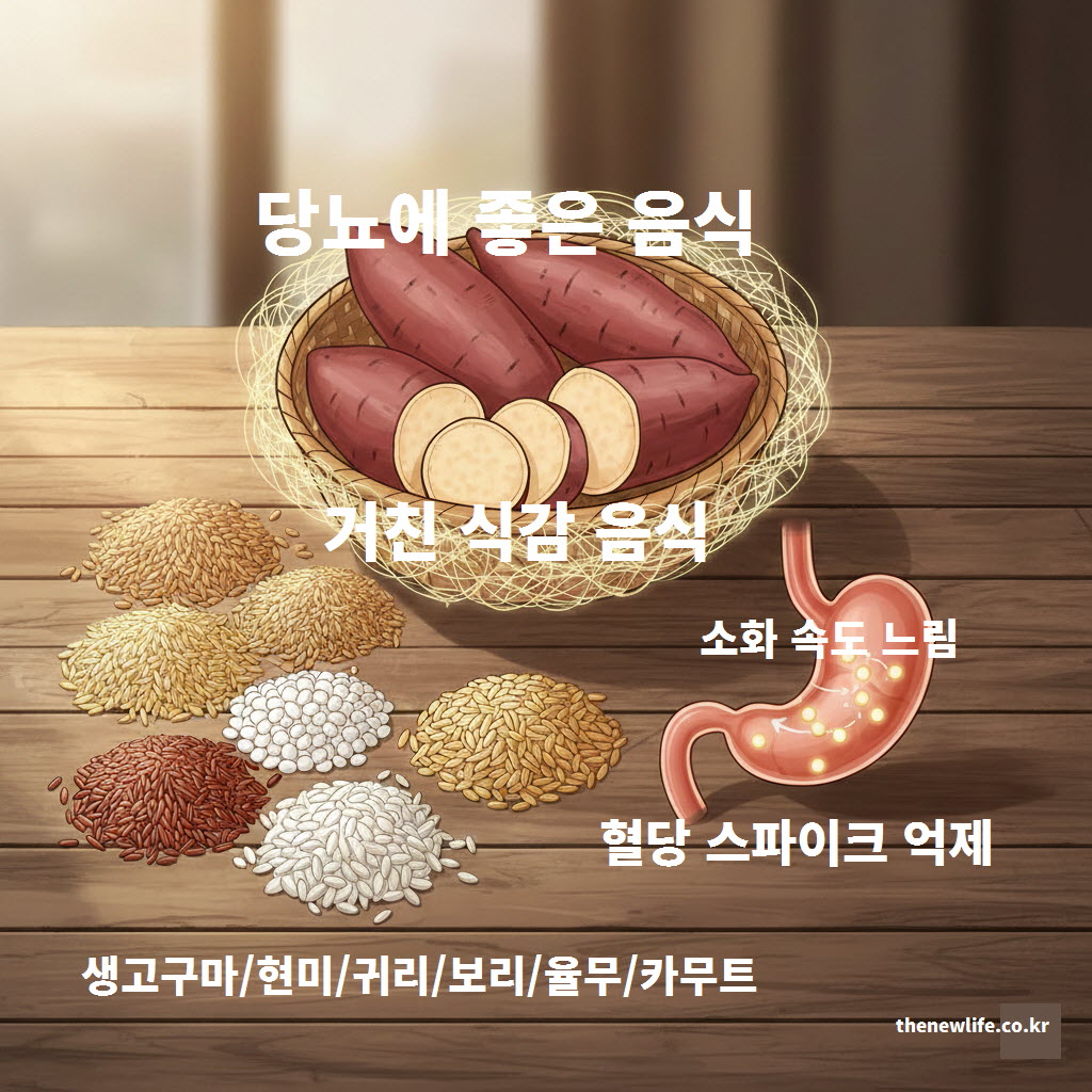 당뇨에 좋은 음식 거친 식감 섭취 중요성