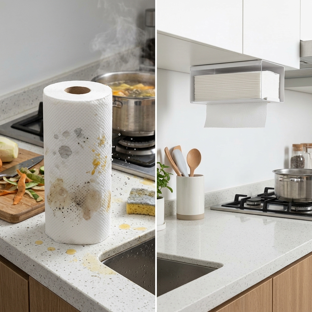 키친타올홀더 전후 주방 공간 비교 추천