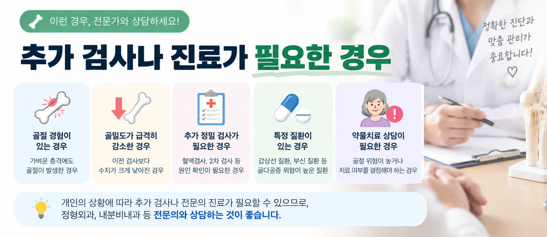 골밀도 추가 검사와 진료가 필요한 경우