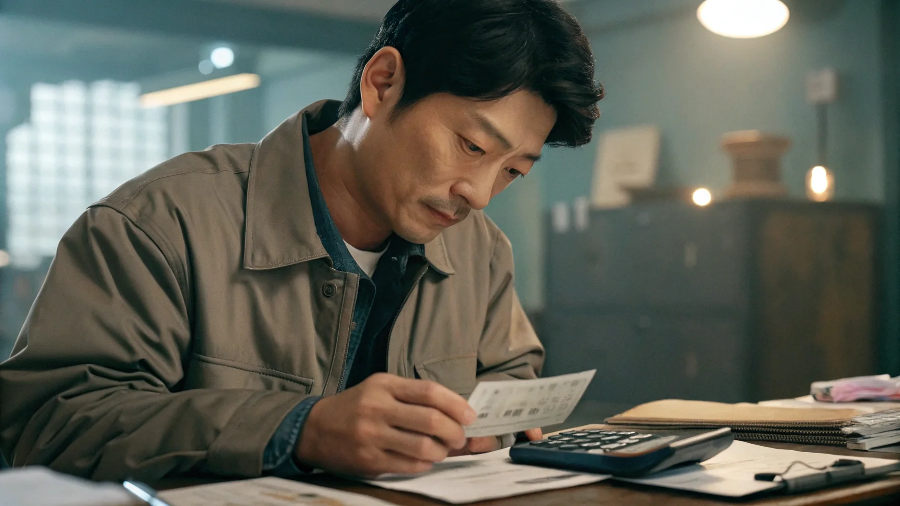 남자가 최저임금 계산하는 모습_1