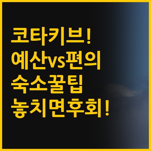 코 타 키브 여행자 필독 예산과 편의..