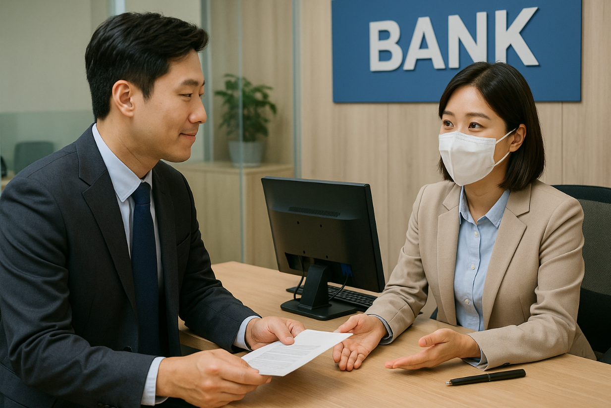 정부 보증 대출 상담 받는 직장인의 모습