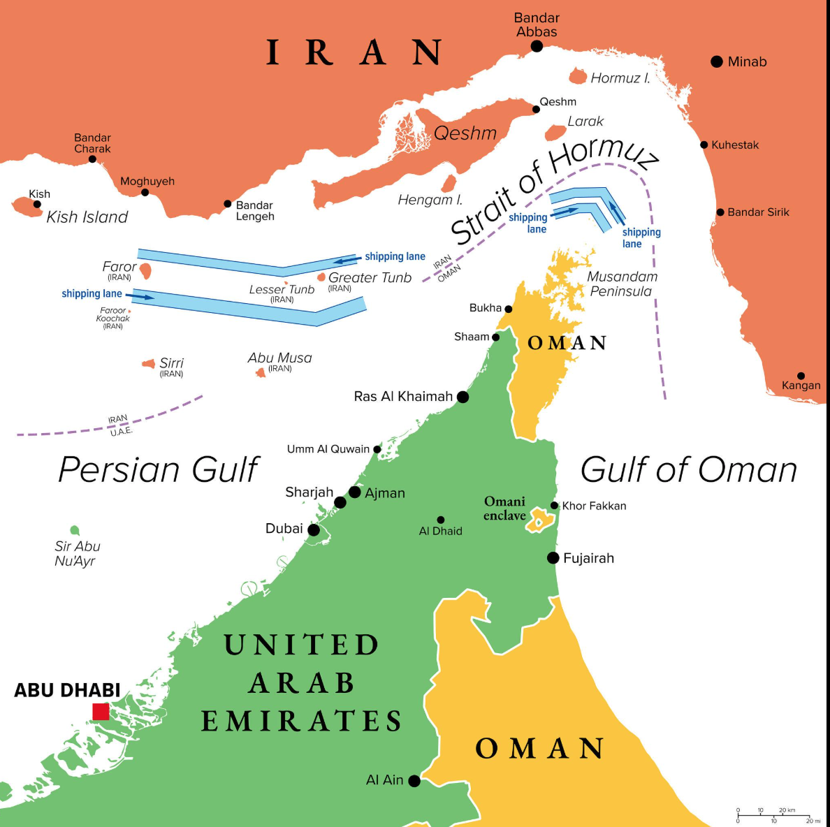 호르무즈 해협 위치 지도