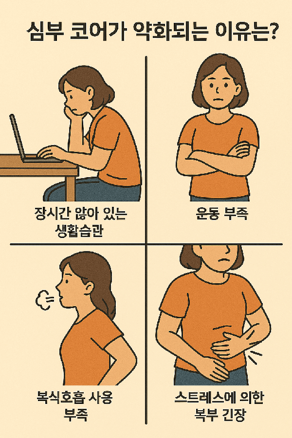 심부 코어가 약화되는 이유는?