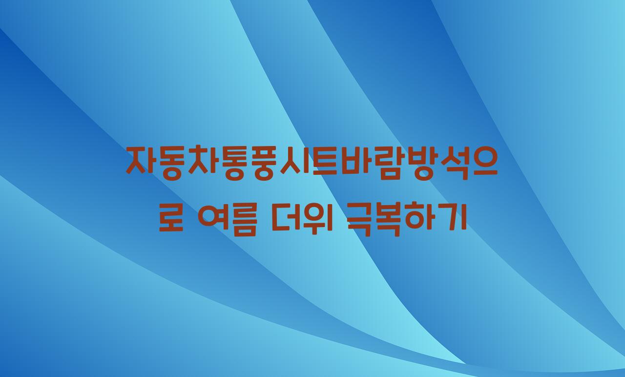 자동차통풍시트바람방석