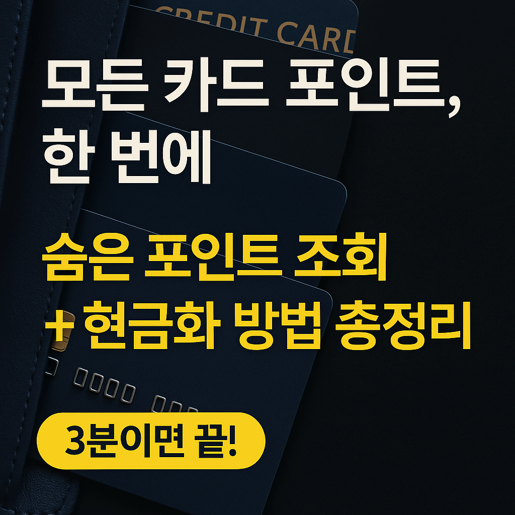 “카드포인트 통합조회 사이트 이용법 및 조회 방법, 포인트 현금화 총정리”