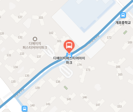 디에이치퍼스티어아이파크에서 인천공항 리무진 공항버스(6104번) 지도 위치