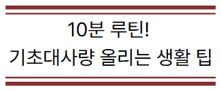 기초대사량 올리는 생활 팁