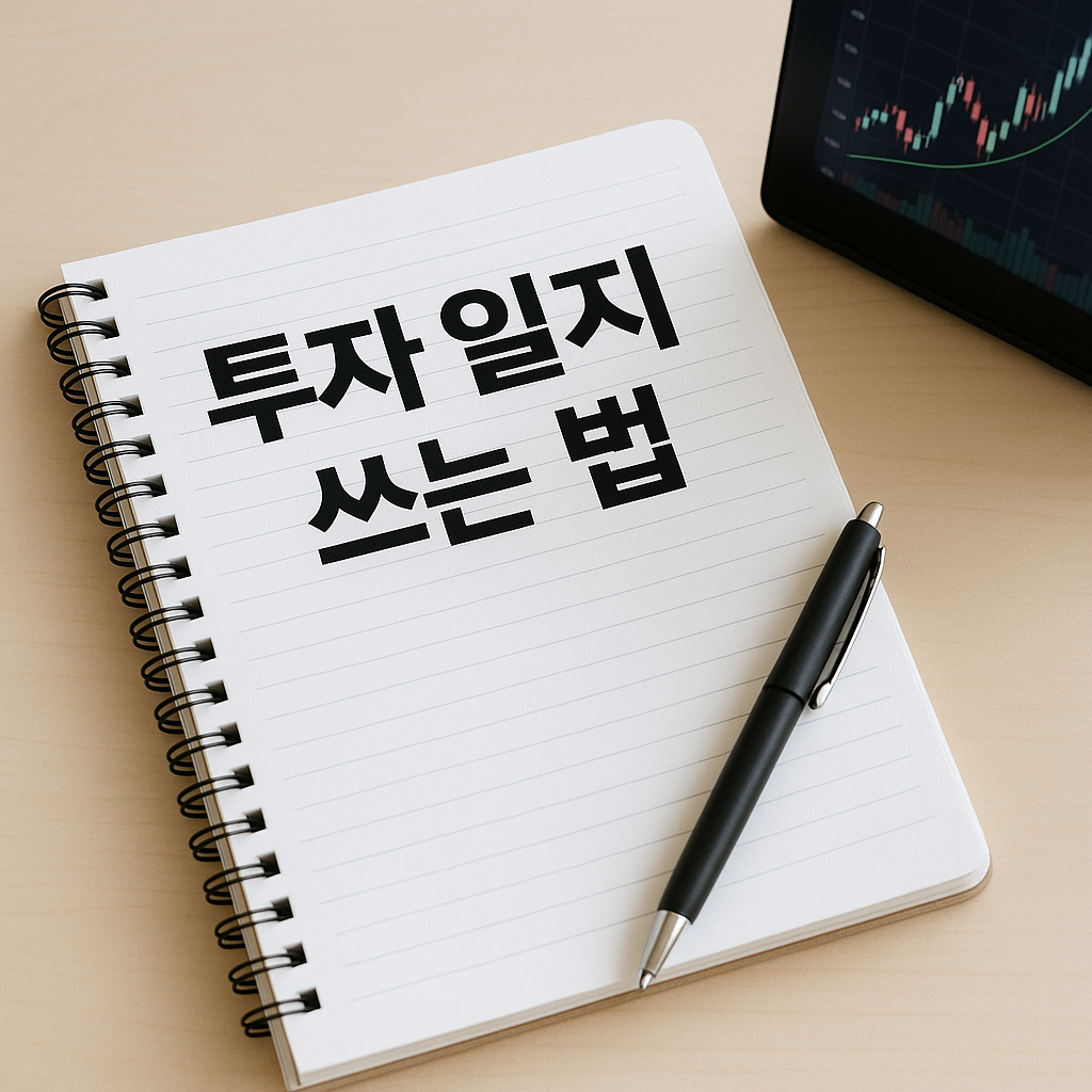 투자 일지를 상징하는 노트와 펜 이미지