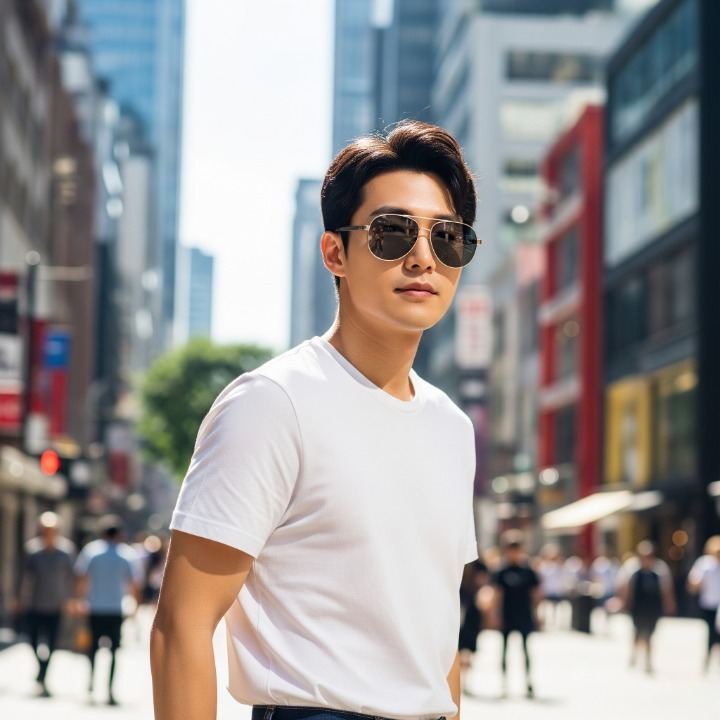 선글라스 낀 사람 모습