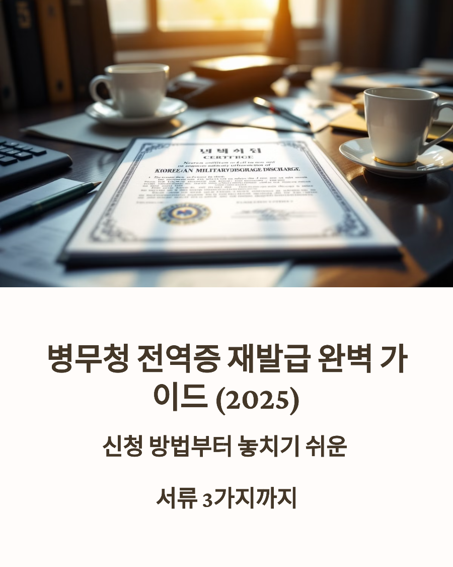 병무청 전역증 재발급 완벽 가이드 (2025) 신청 방법부터 놓치기 쉬운 서류 3가지까지