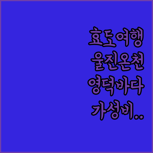 부모님 효도 여행 울진 온천 숙소와 ..