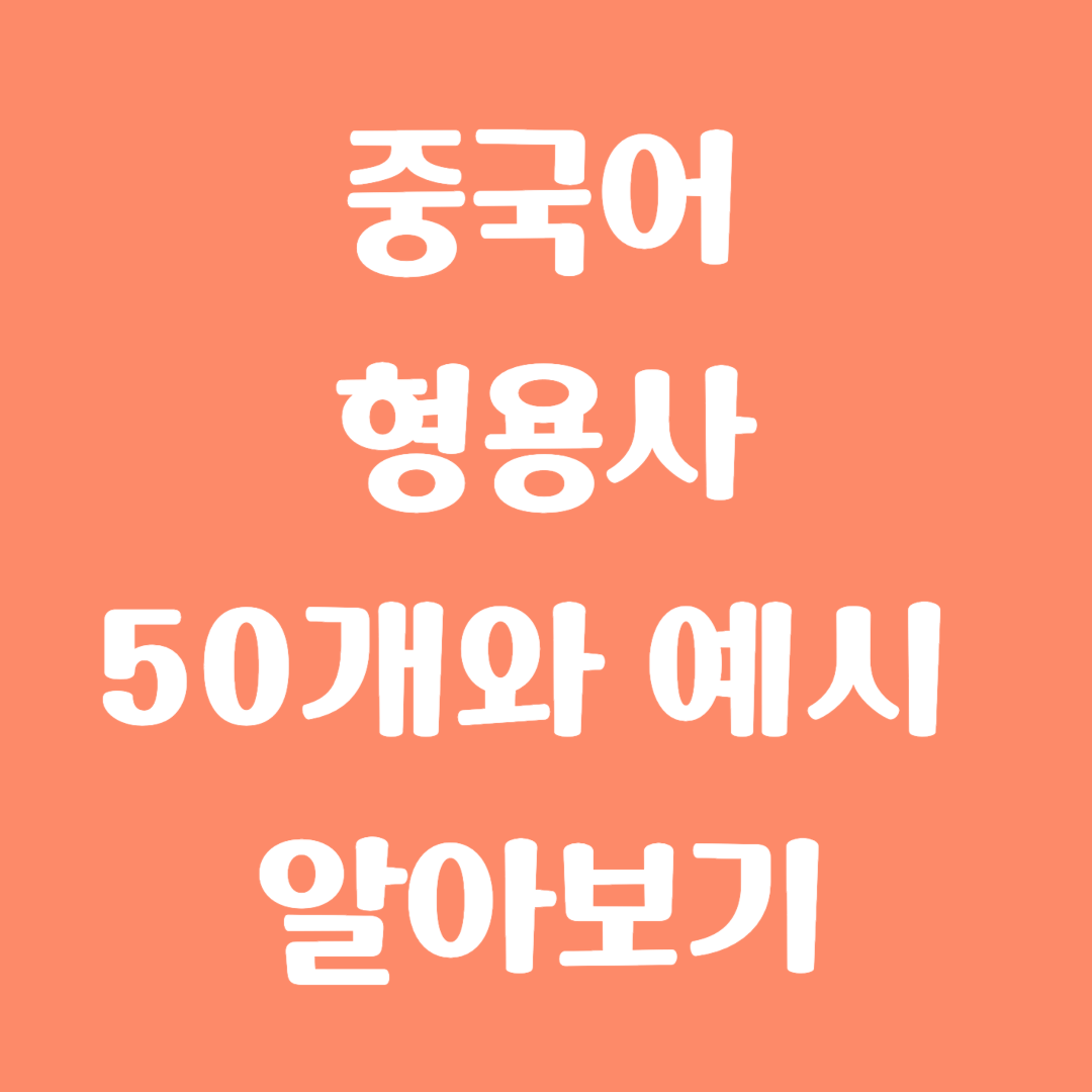중국어 형용사 50개와 예시 알아보기