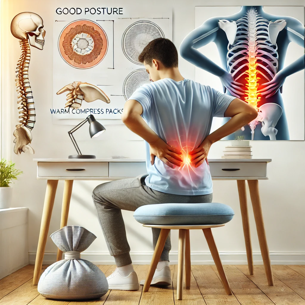 허리디스크가 왔을 때 모습